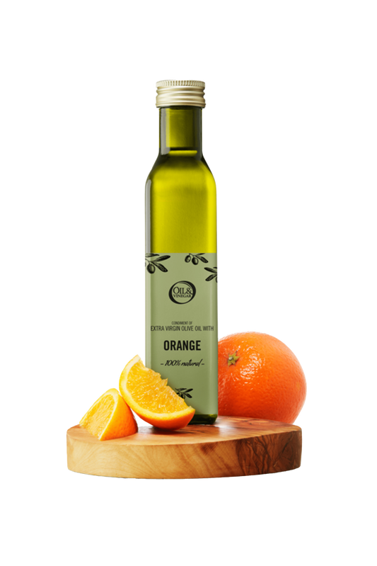 Extra virgin olive oil with orange